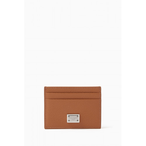 Dolce & Gabbana - Logo Plaque Cardholder in Calf Leather Neutral
