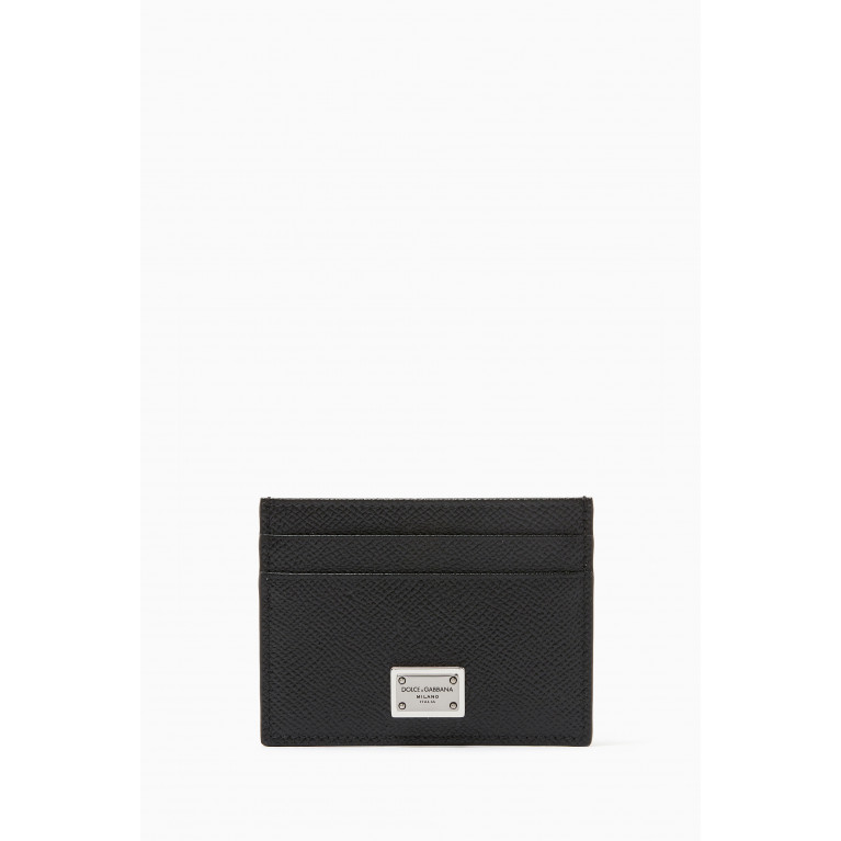 Dolce & Gabbana - Logo Plaque Cardholder in Calf Leather Black