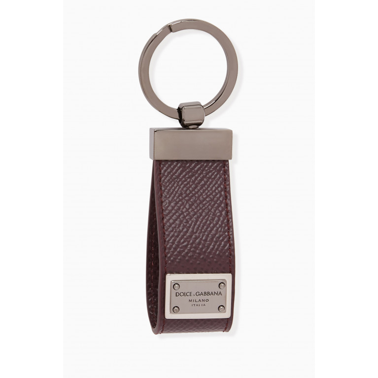 Dolce & Gabbana - Key Ring in Leather Red