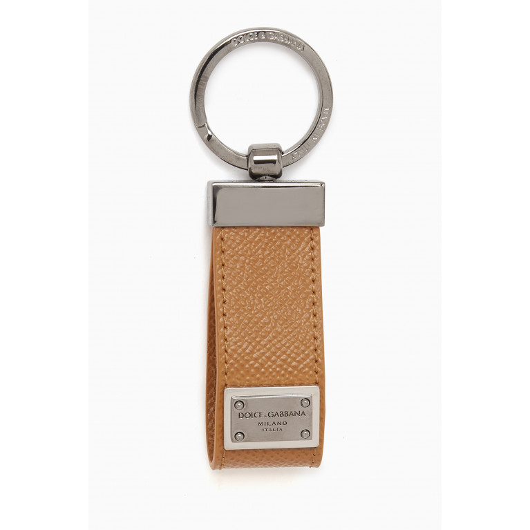 Dolce & Gabbana - Key Ring in Leather Brown