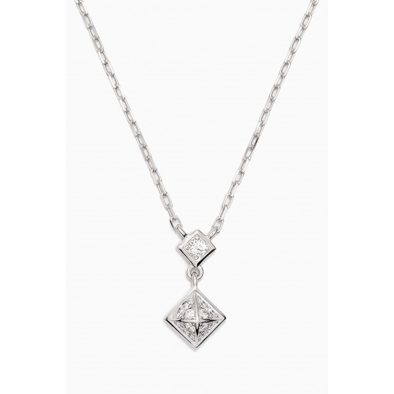 Marli - Cleo Lotus Diamond Pendant Necklace in 18kt White Gold