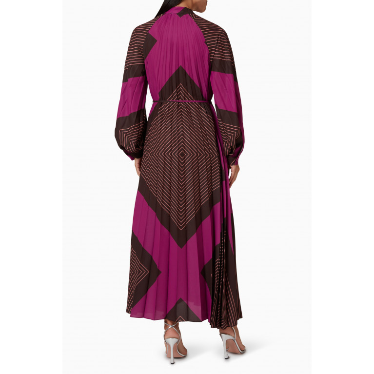 Serpil - Geometric Print Maxi Dress in Crepe Purple