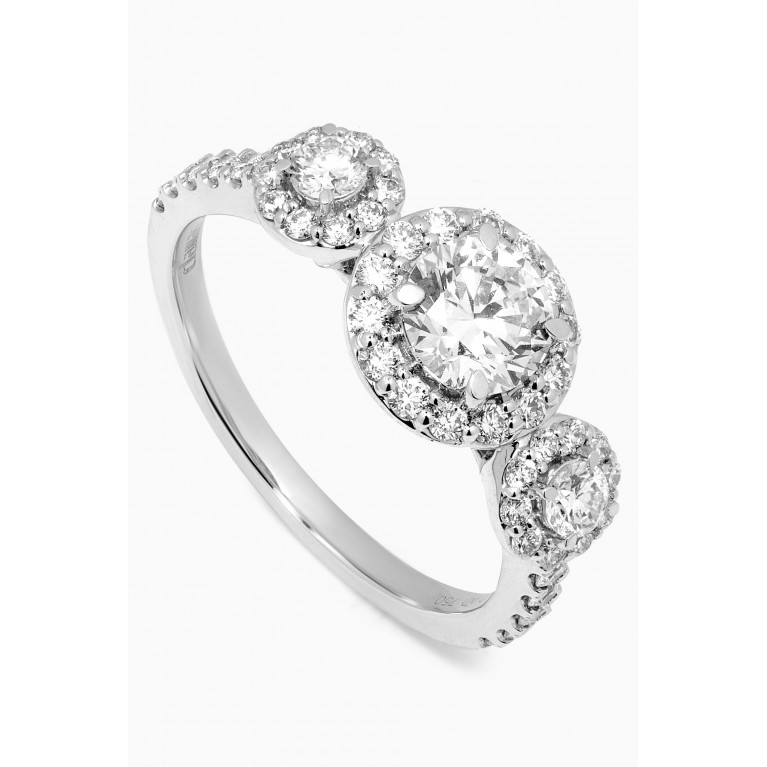 Damas - Gaia Halo & Pavé Diamond Ring in 18kt White Gold