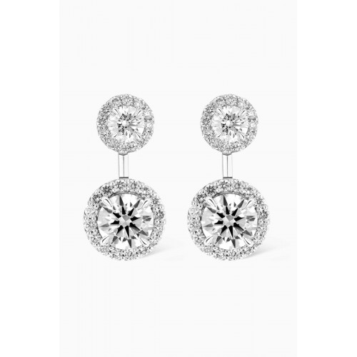 Damas - Gaia Halo Diamond Drop Earrings in 18kt White Gold
