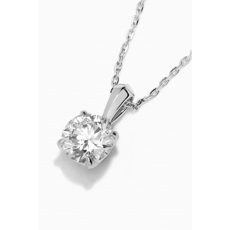 Damas - Gaia Solitaire Diamond Necklace in 18kt White Gold