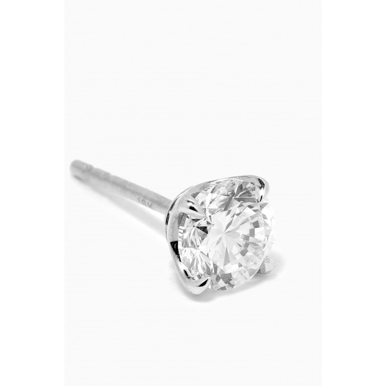 Damas - Gaia Solitaire Diamond Stud Earrings in 18kt White Gold