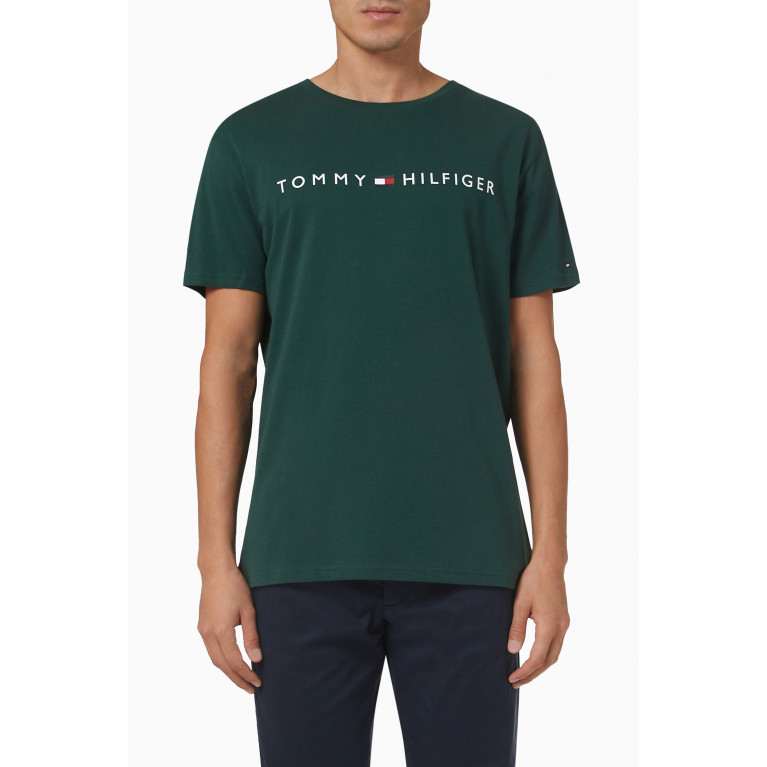 Tommy Hilfiger - Logo T-shirt in Organic Cotton Blend Green