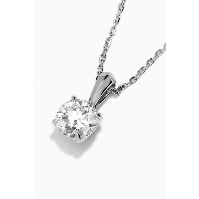 Damas - Gaia Solitaire Diamond Pendant Necklace in 18kt White Gold