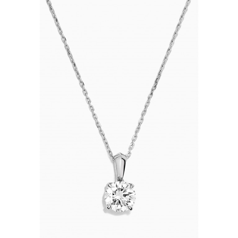 Damas - Gaia Solitaire Diamond Pendant Necklace in 18kt White Gold