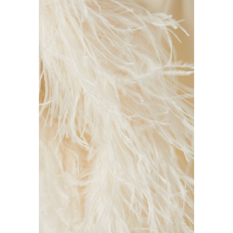 Taller Marmo - Gala Feather Trimmed Kaftan in Crêpe