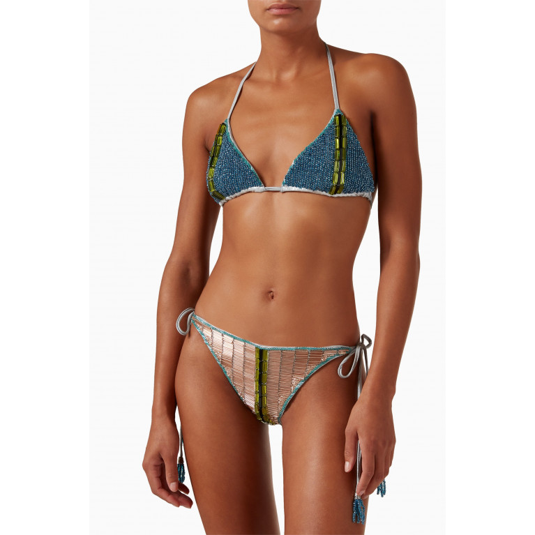 Seben Kocibey - Cala Embellished Bikini Set in Stretch-nylon
