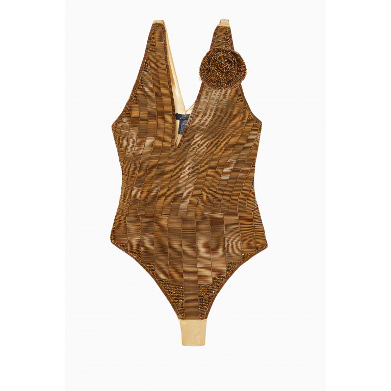 Seben Kocibey - Sirena Embellished One-piece Swimsuit in Stretch-nylon