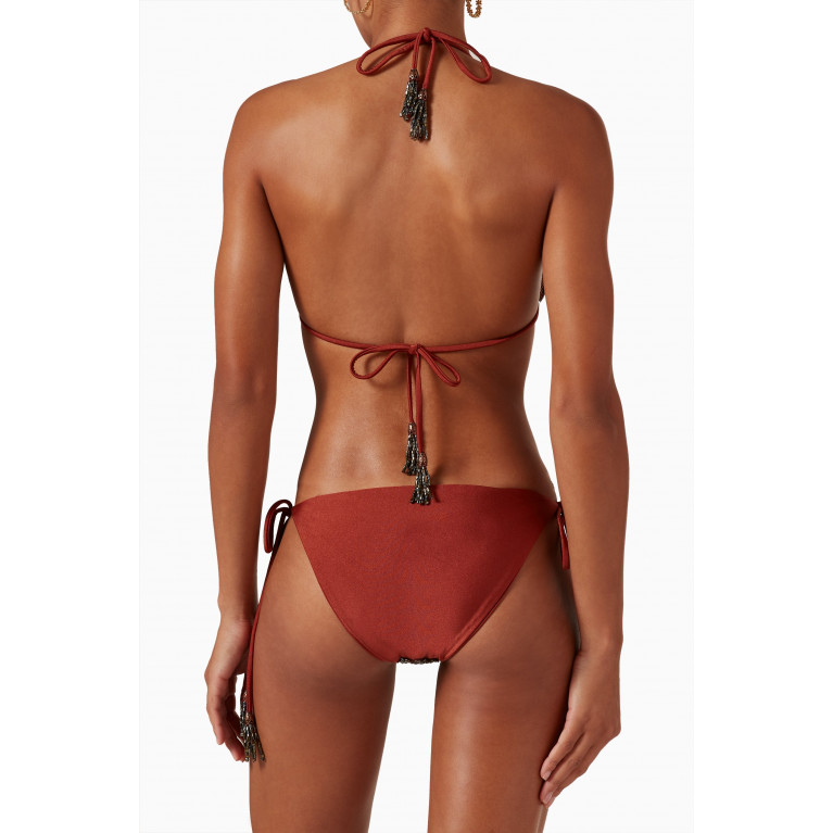 Seben Kocibey - Ryn Embellished Bikini Set in Stretch-nylon