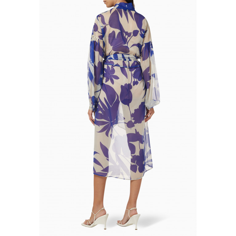 Seben Kocibey - Floral-print Midi Kimono in Chiffon