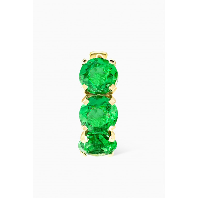 Fergus James - Large Colombian Emerald Huggies in 18kt Gold Green