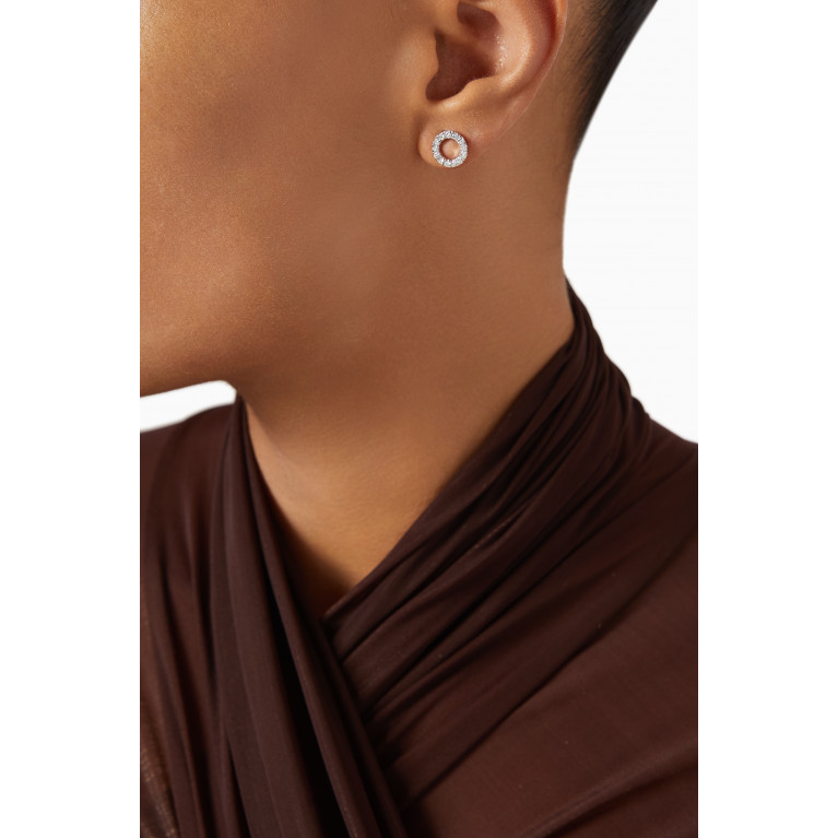 Fergus James - Circles Diamond Stud Earrings in 18kt White Gold