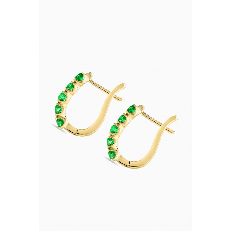 Fergus James - Cascade Colombian Emerald Earrings in 18kt Gold Green