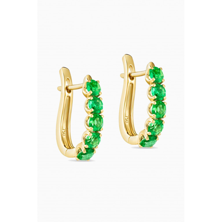 Fergus James - Cascade Colombian Emerald Earrings in 18kt Gold Green