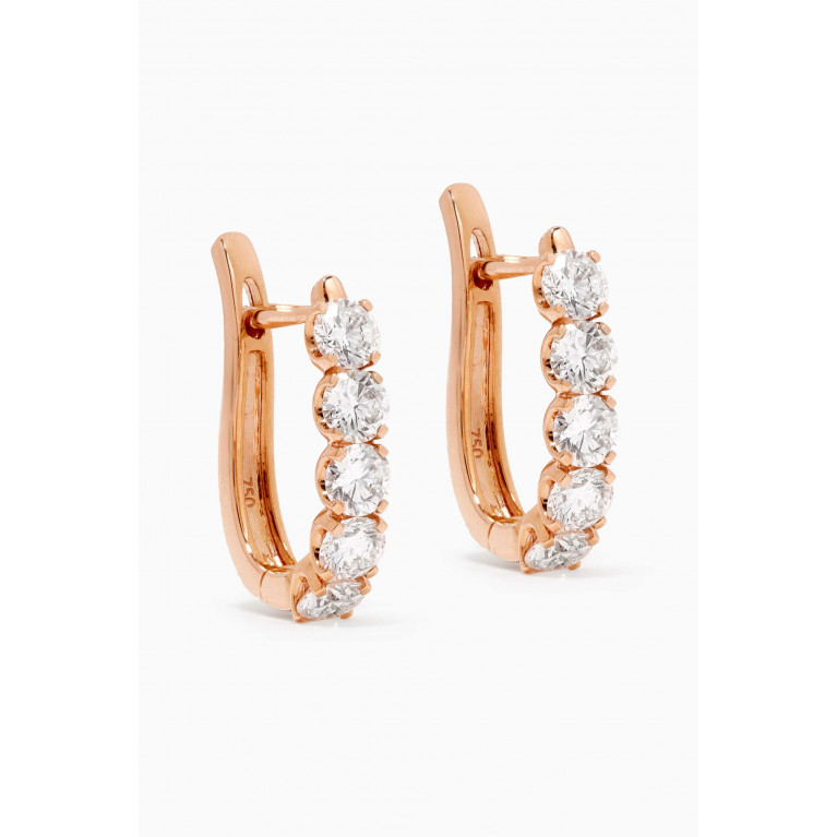 Fergus James - Cascade Diamond Earrings in 18kt Rose Gold White