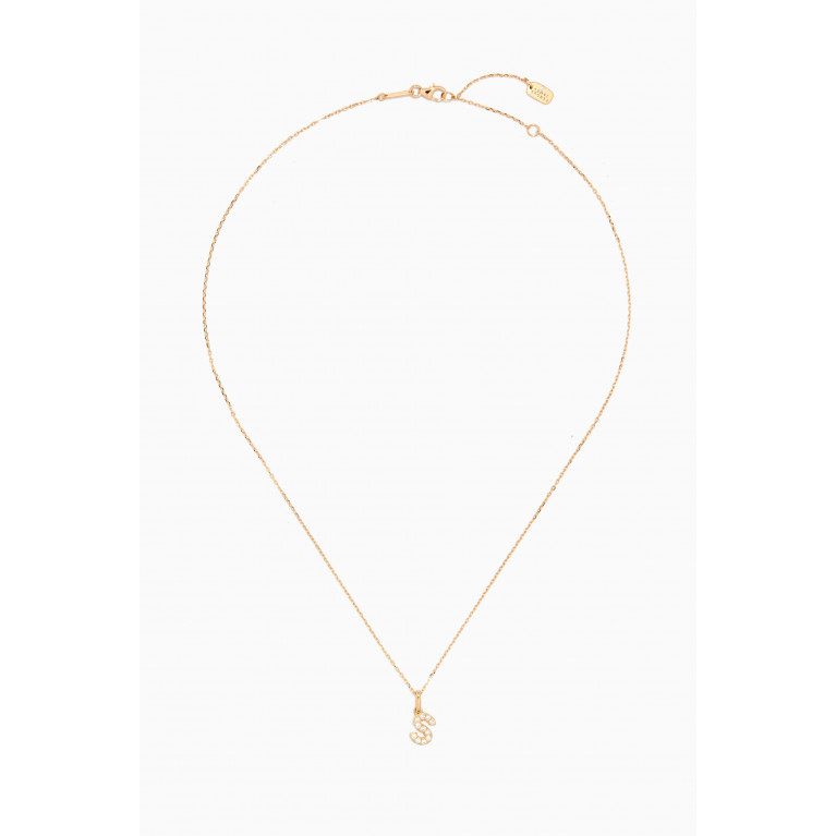 Fergus James - S Letter Diamond Necklace in 18kt Gold