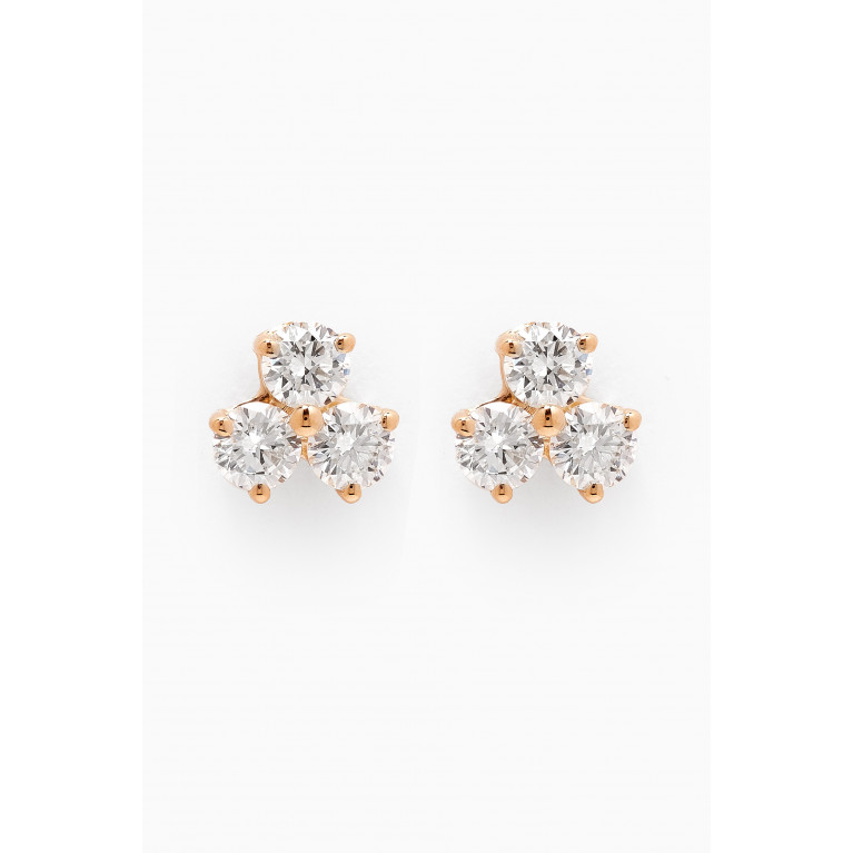 Fergus James - Diamond Cluster Stud Earrings in 18kt Gold White