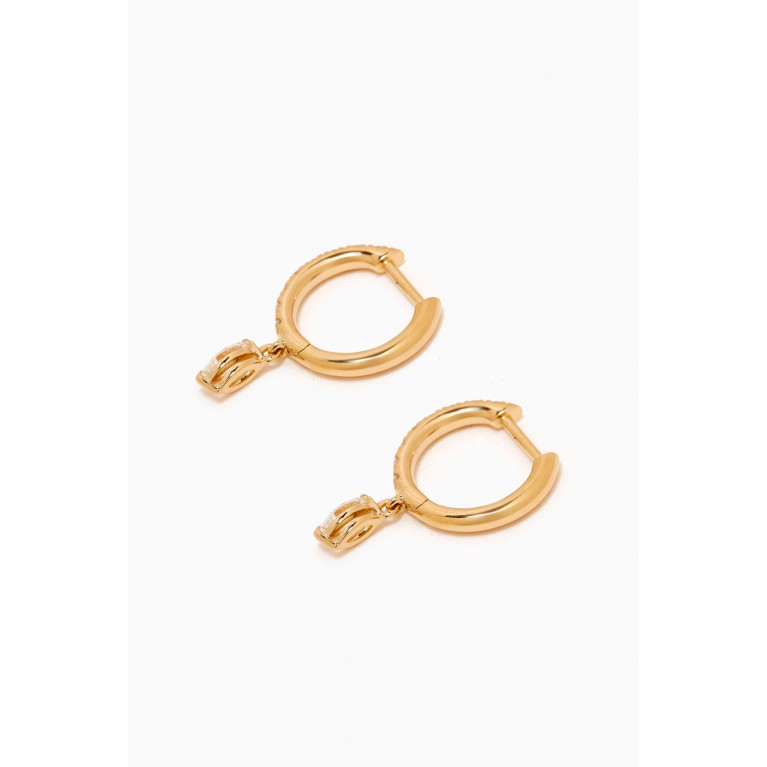 Fergus James - Marquise Diamond Drop Hoops in 18kt Gold White