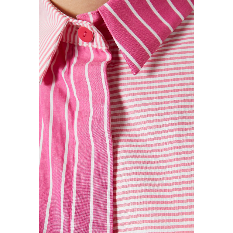 Bouguessa - Afreen Striped Shirt in Cotton Pink