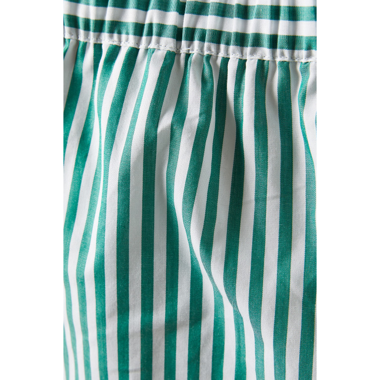 Bouguessa - Afreen Striped Shorts in Cotton Green