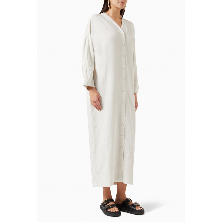 Bouguessa - Anma Button-down Dress in Linen Blend