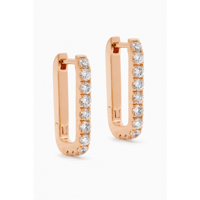 Fergus James - Paperclips Diamond Hoops in 18kt Rose Gold