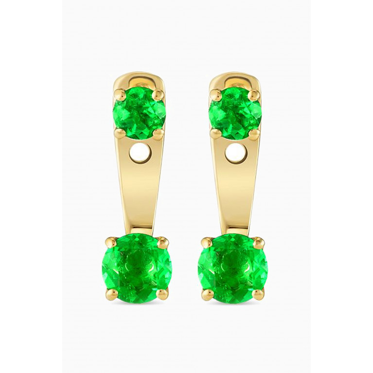 Fergus James - Raindrops Colombian Emerald Earrings in 18kt Gold Green