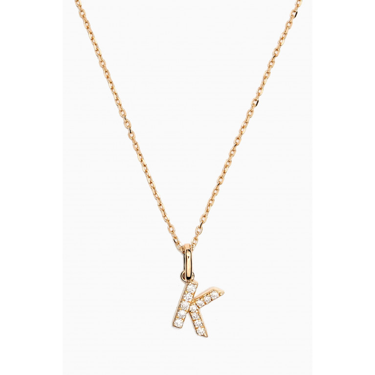 Fergus James - K Letter Diamond Necklace in 18kt Gold