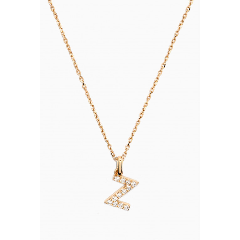 Fergus James - Z Letter Diamond Necklace in 18kt Gold
