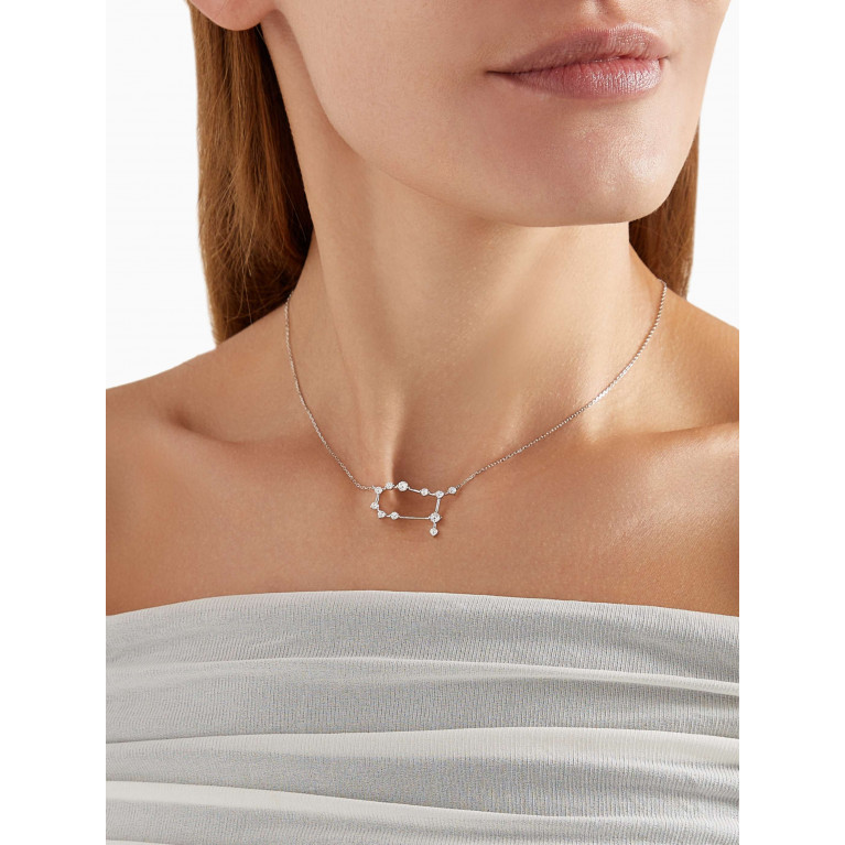 Fergus James - Gemini Constellation Diamond Necklace in 18kt White Gold