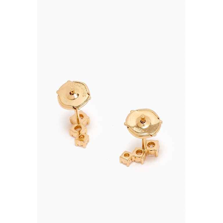 Fergus James - Petite Diamond Bar Diamond Earrings in 18kt Gold White