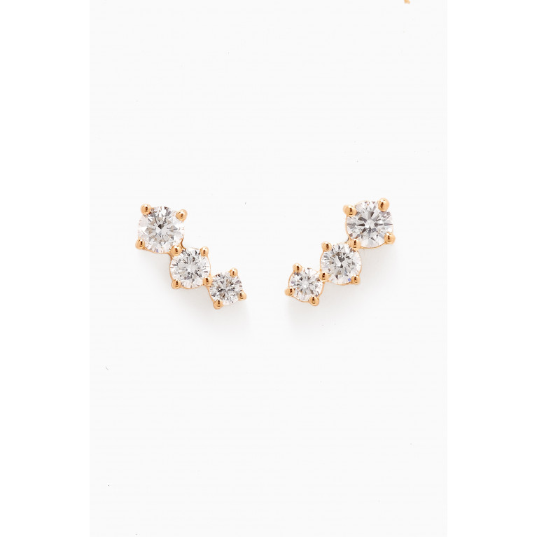 Fergus James - Petite Diamond Bar Diamond Earrings in 18kt Gold White