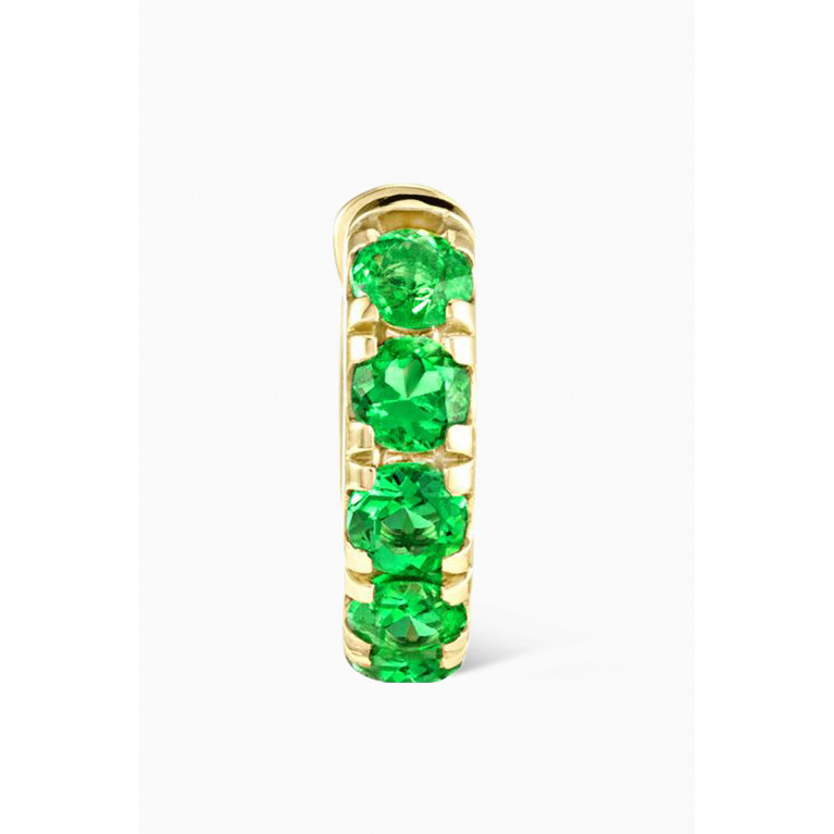 Fergus James - Queen Colombian Emerald Huggies in 18kt Gold Green