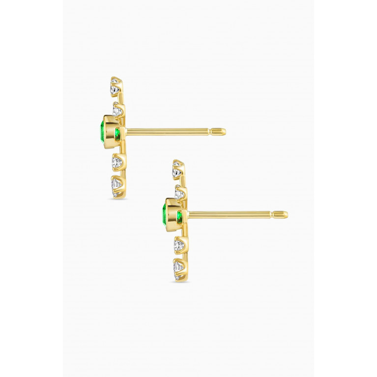 Fergus James - Galaxy Colombian Emerald Diamond Studs in 18kt Gold