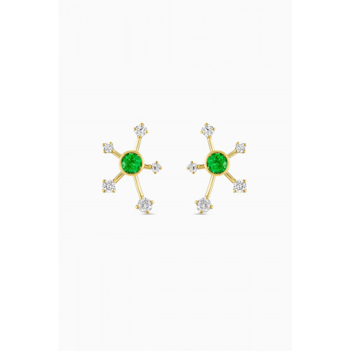 Fergus James - Galaxy Colombian Emerald Diamond Studs in 18kt Gold