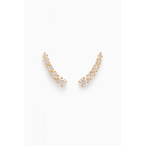 Fergus James - Half Moon Diamond Bar Earrings in 18kt Gold