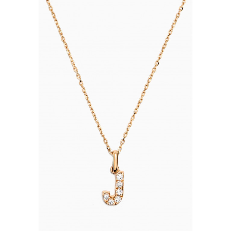 Fergus James - J Letter Diamond Necklace in 18kt Gold