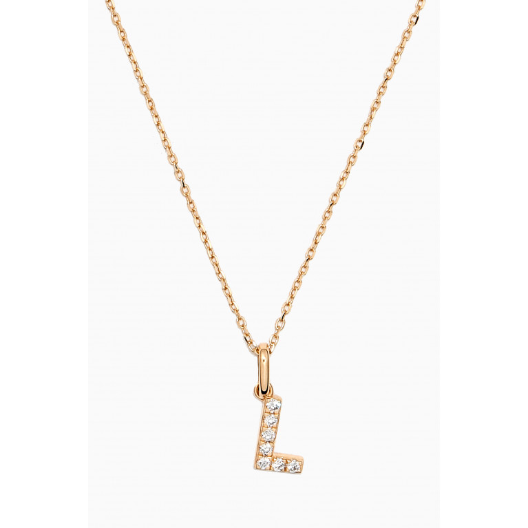 Fergus James - L Letter Diamond Necklace in 18kt Gold
