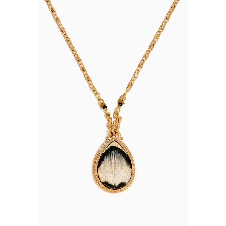 Satellite - Fujita Feather Necklace in 14kt Gold-plated Metal
