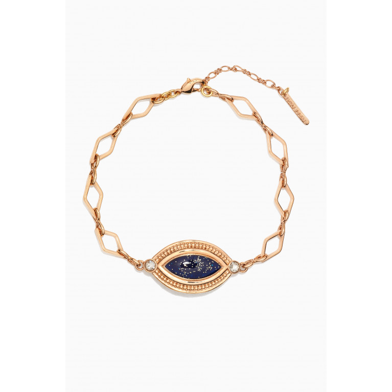 Satellite - Adjustable Crystal Bracelet in 14kt Gold-plated Metal