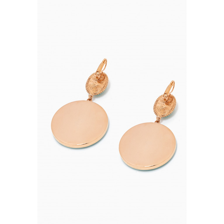 Satellite - Cabochon Sleeper Earrings in 14kt Gold-plated Metal