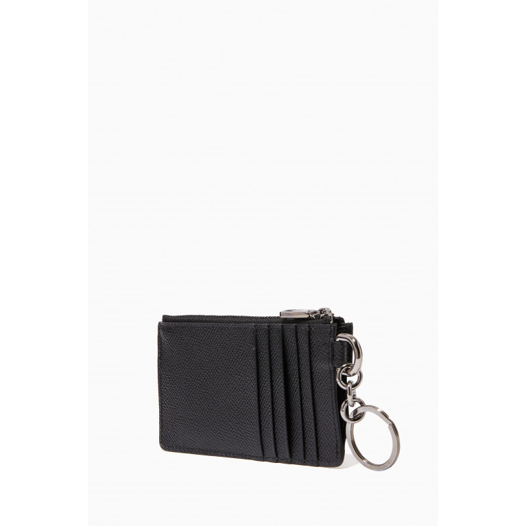 Dolce & Gabbana - Logo Plaque Cardholder in Dauphine Leather