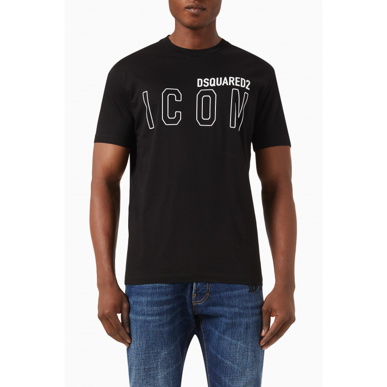 Dsquared2 - Icon Outline Cool T-shirt in Cotton-jersey Black