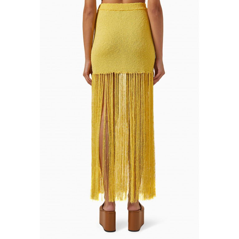 Casablanca - Textured Fringe-trim Skirt