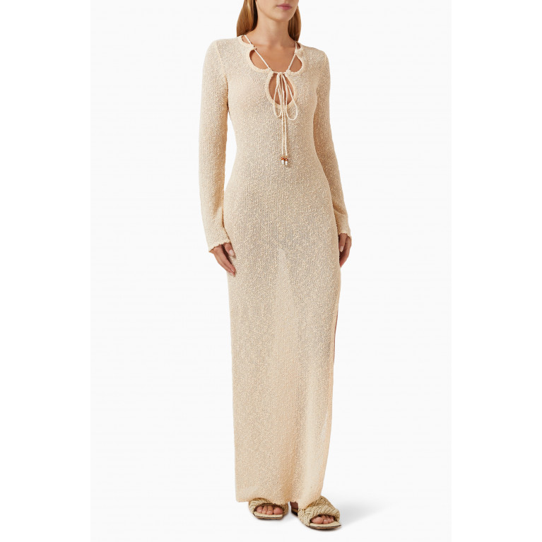 Casablanca - Cut-out Maxi Dress in Boucle-knit