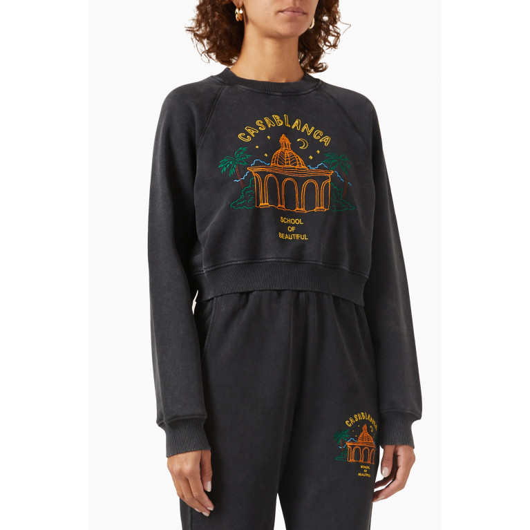 Casablanca - School of Beautiful Embroidered Sweatshirt in Cotton
